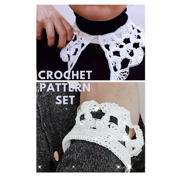 Wednesday Addams-inspired collar crochet