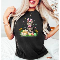easter cat tshirt, bunny ears cat tee, cat sweatshirt, bunny lover gifts, toddler easter tshirt, unisex easter outfit, c