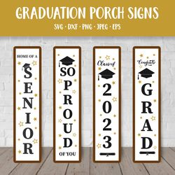 Graduation Porch Sign Bundle SVG. Class of 2023 Porch Signs