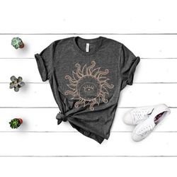 sun moon stars tee,celestial mood tee,moon phase shirt,sun shirt,one with the sun,boho shirt,vintage sun tee,mystical te