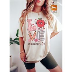 love teacher valentine shirt,teacher valentines gift,candy conversation hearts shirt,leopard print tshirt,trendy retro v