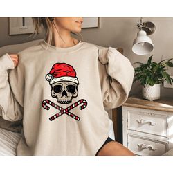 christmas sweatshirt,christmas skeleton shirt,skull cane sweater,merry skull shirt,skeleton christmas shirt,christmas gi
