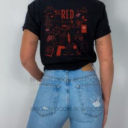 red shirt, red tracklist, red merch, taylor merch, taylor tee, red t shirt, unisex