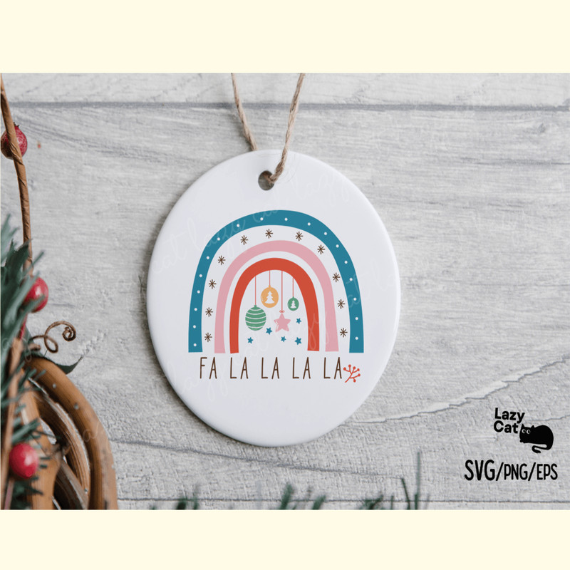 Boho Christmas Rainbow SVG Fa La La La_ 1.png