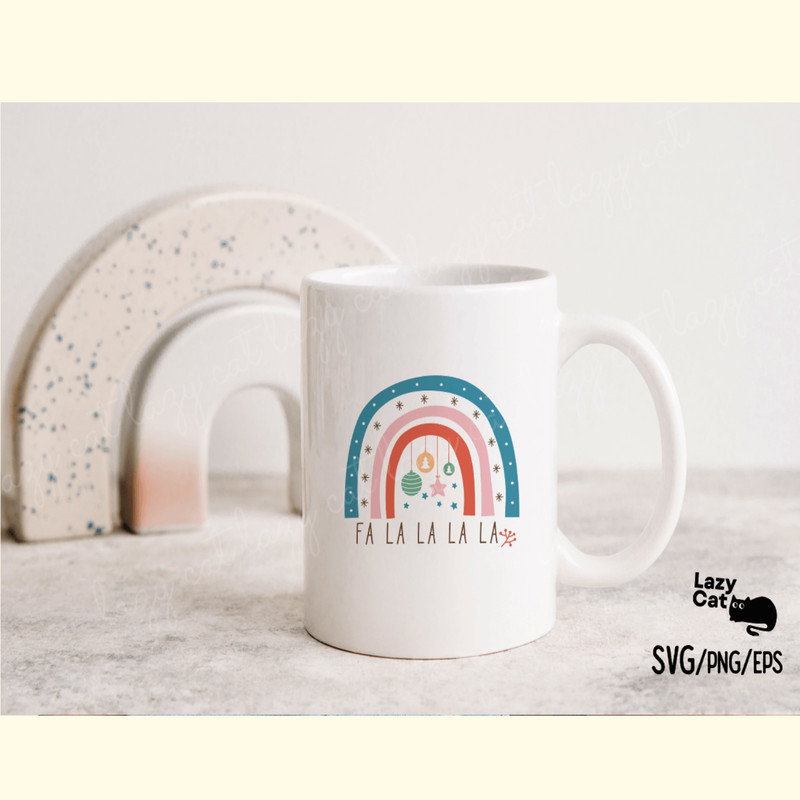 Boho Christmas Rainbow SVG Fa La La La_ 2.png