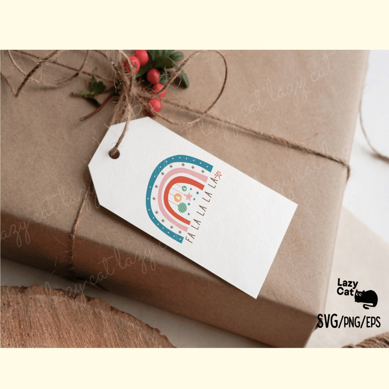 Boho Christmas Rainbow SVG Fa La La La_ 4.png