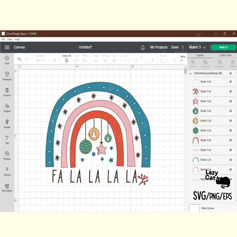 Boho Christmas Rainbow SVG Fa La La La_ 6.png