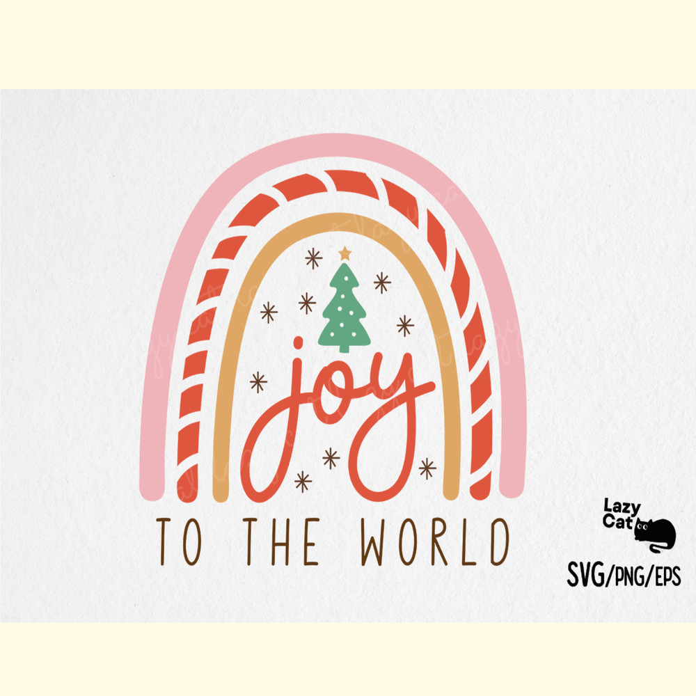 Boho Christmas Rainbow SVG JOY.png