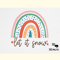 Boho Christmas Rainbow SVG Let It Snow.png