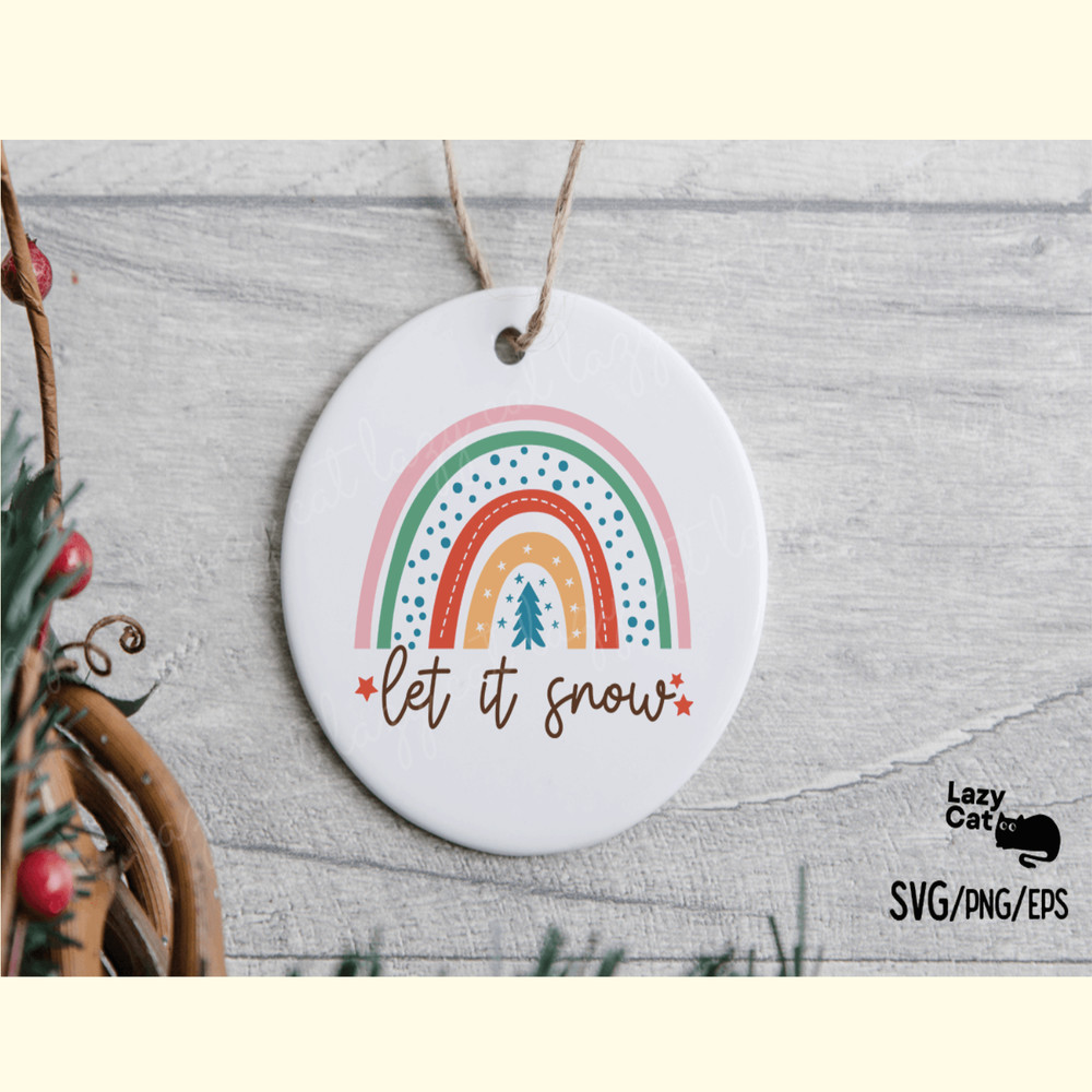 Boho Christmas Rainbow SVG Let It Snow_ 1.png
