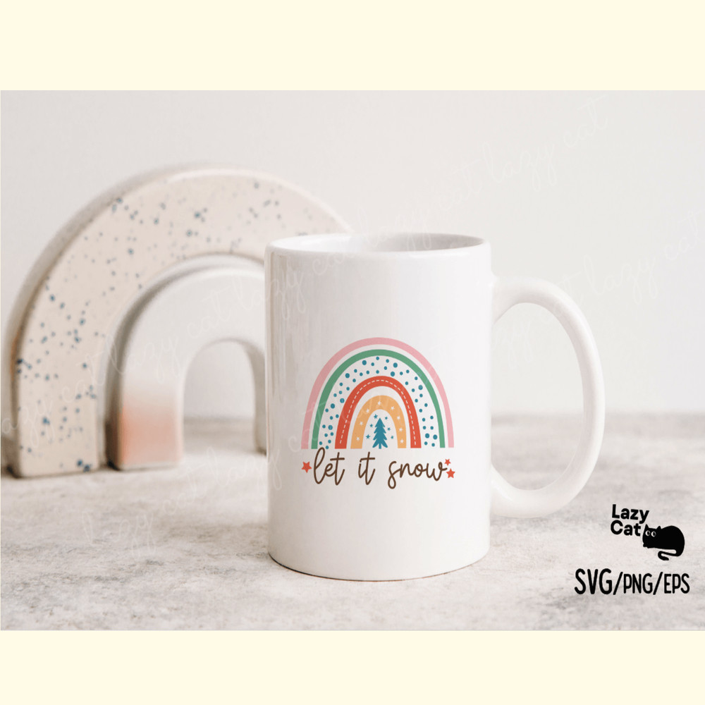 Boho Christmas Rainbow SVG Let It Snow_ 2.png