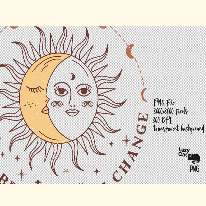 Boho the Moon the Sun PNG Sublimation_ 6.png