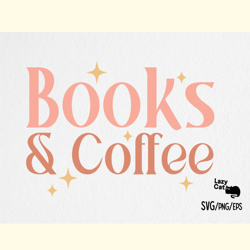 books & coffee svg design