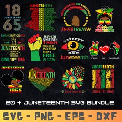 20 Juneteenth Bundle SVG Designs | SVG-EPS-PNG-DXF | Juneteenth digital logo designs