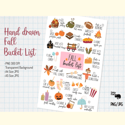 cute hand drawn fall bucket list