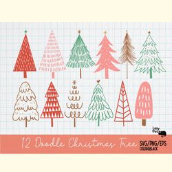 doodle christmas tree clipart