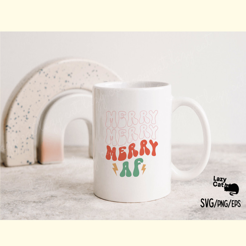 Funny Christmas Quotes SVG , Merry AF_ 3.png