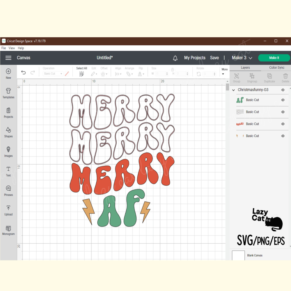 Funny Christmas Quotes SVG , Merry AF_ 5.png