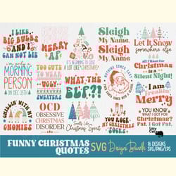 funny christmas quotes svg bundle