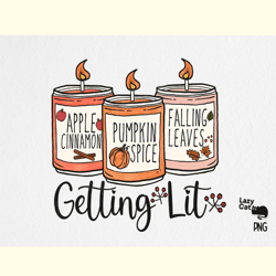 getting lit candles fall png sublimation