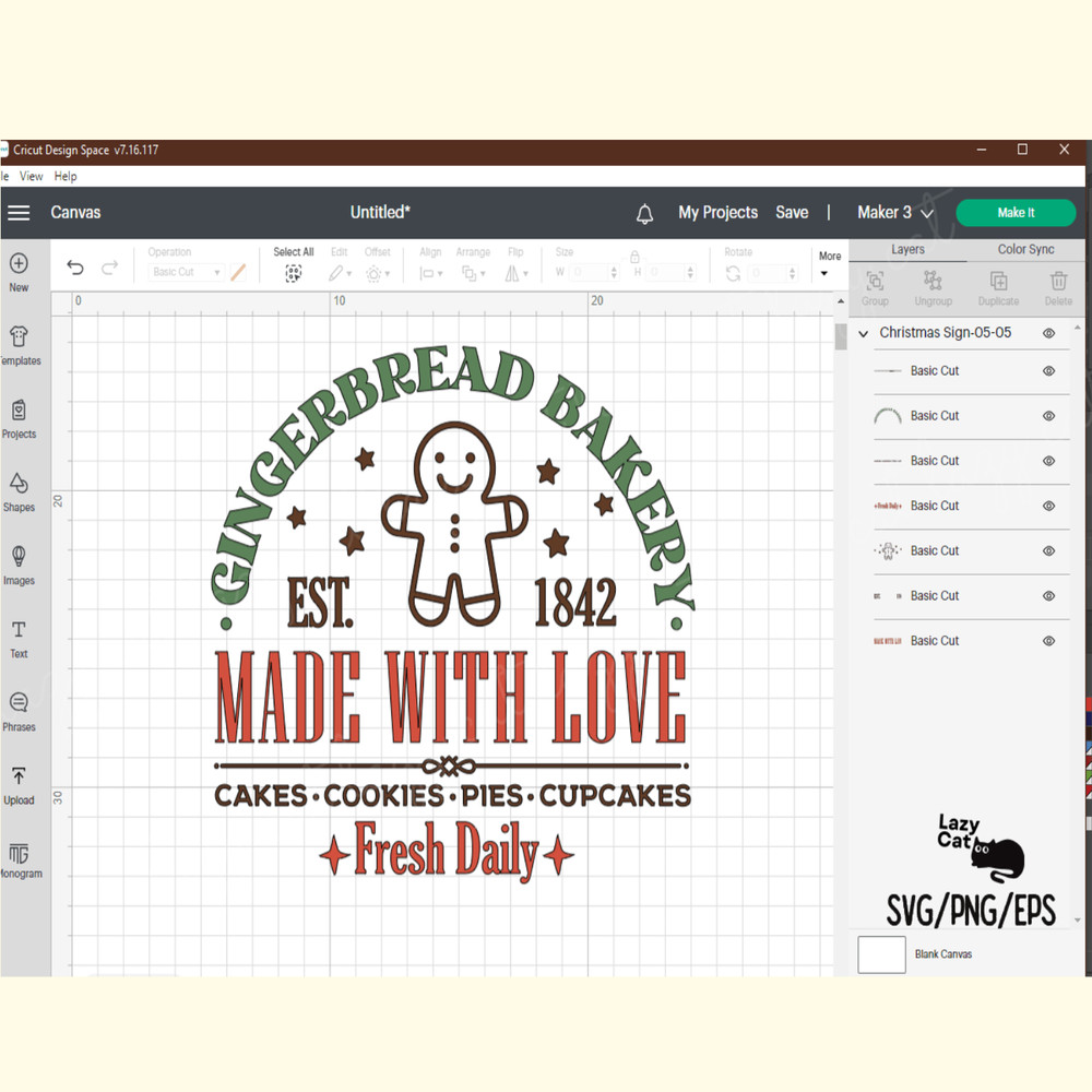 Gingerbread Bakery Christmas Sign SVG_ 4.png