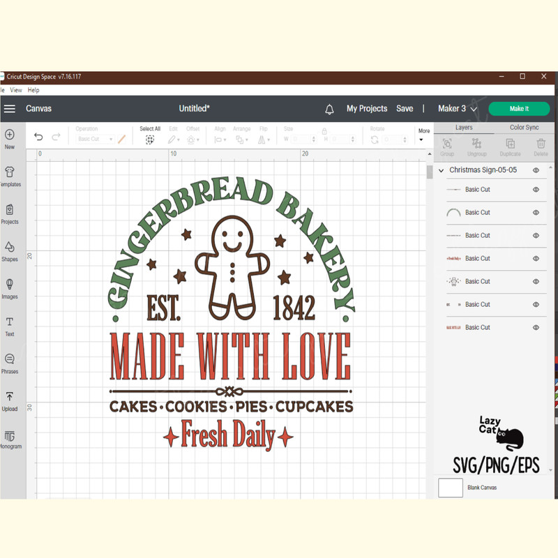 Gingerbread Bakery Christmas Sign SVG_ 4.png