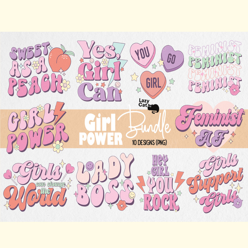 Girl Power Quote PNG Sublimation Bundle.png