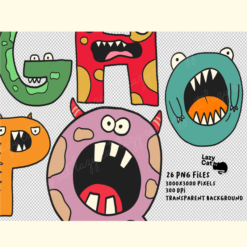 Halloween Monster Alphabet PNG Clipart_ 0.png