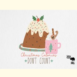 hand drawn christmas cake hot cocoa png