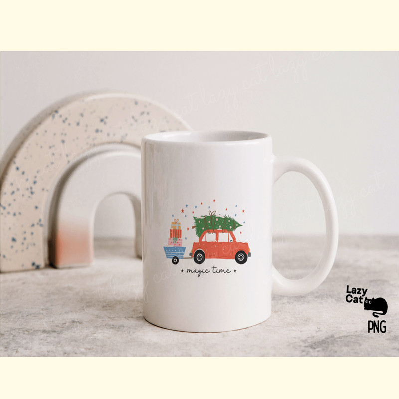 Hand Drawn Christmas Car PNG_ 2.png