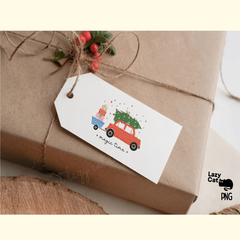 Hand Drawn Christmas Car PNG_ 5.png