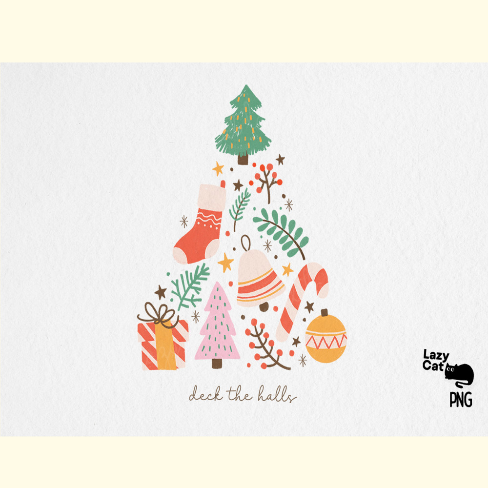 Hand Drawn Christmas Deck the Halls PNG.png