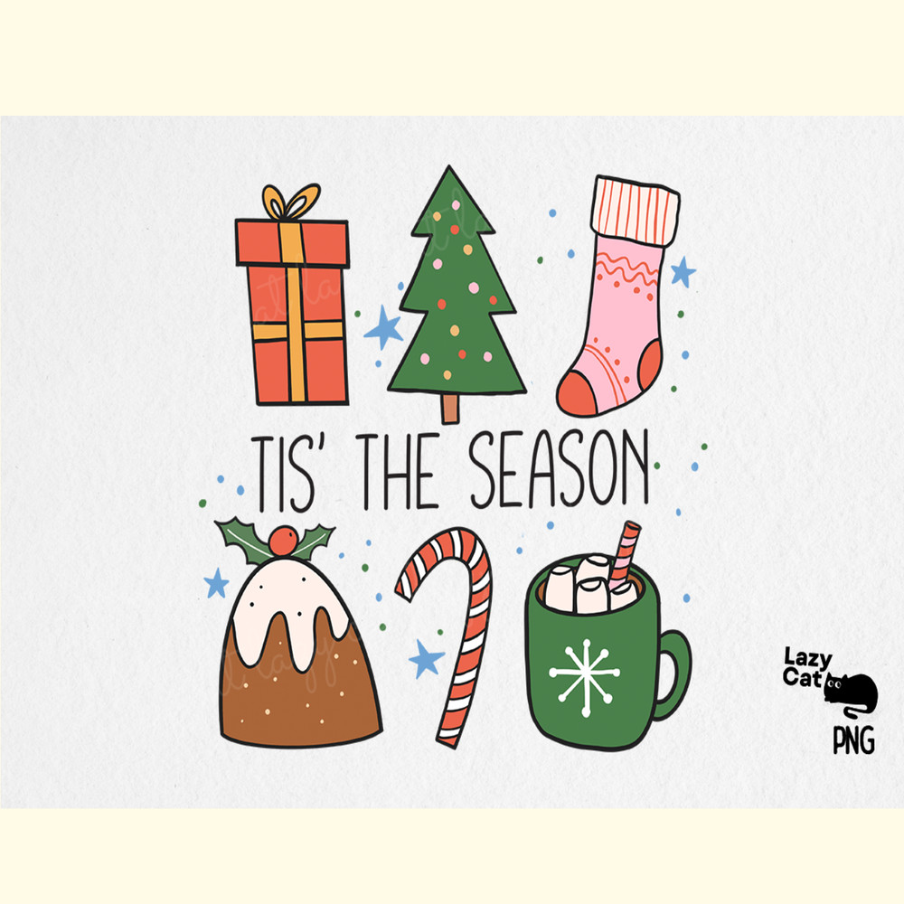 Hand Drawn Christmas PNG Tis the Season.png