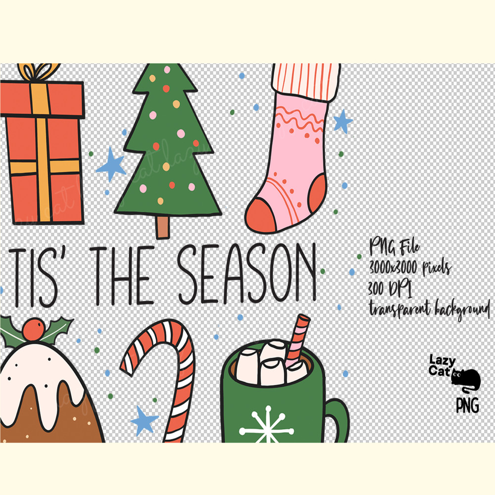 Hand Drawn Christmas PNG Tis the Season_ 0.png