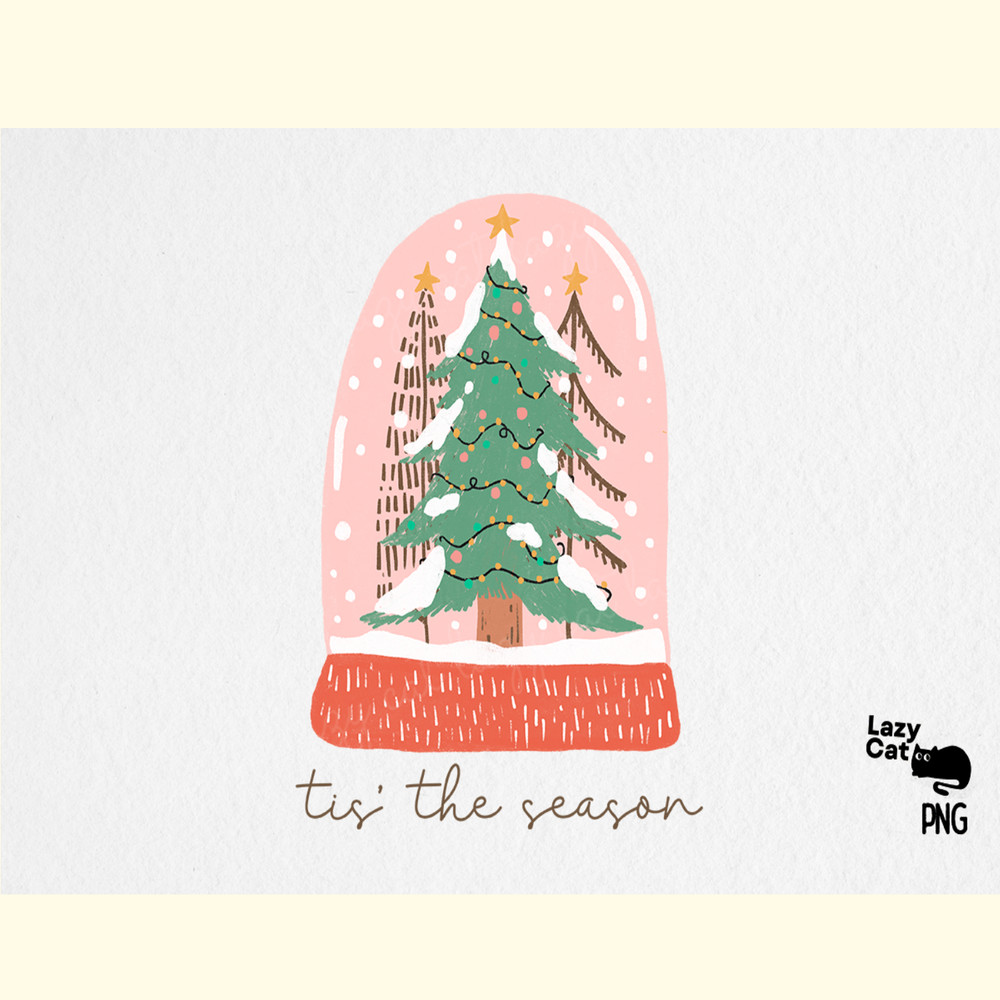 Hand Drawn Christmas Snow Globe PNG.png