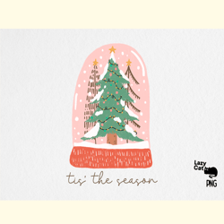 hand drawn christmas snow globe png