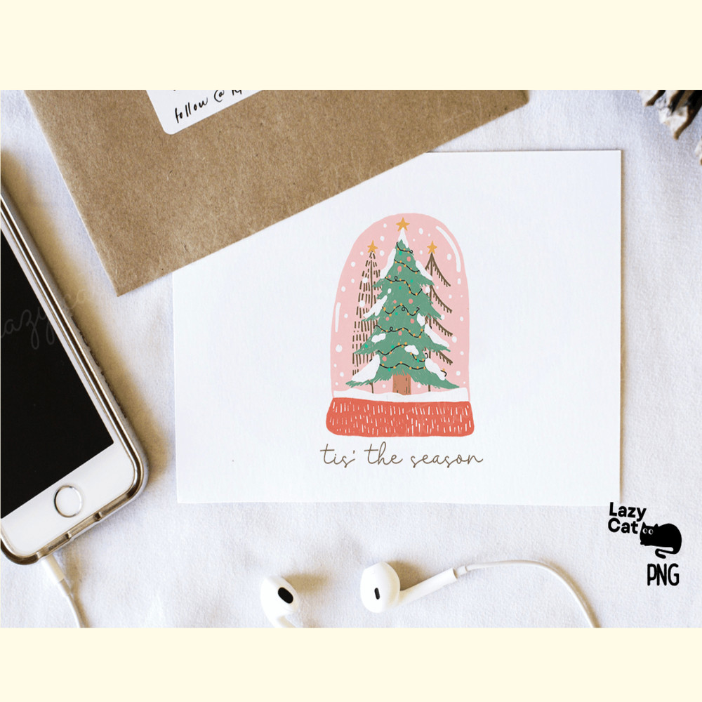 Hand Drawn Christmas Snow Globe PNG_ 1.png