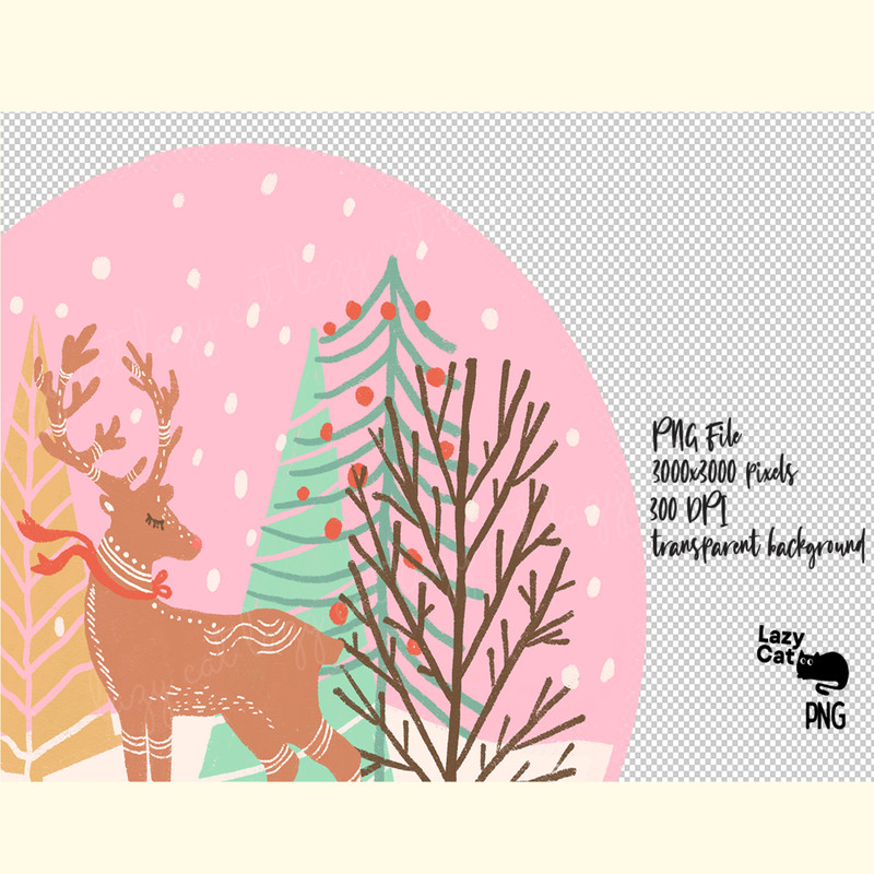 Hand Drawn Christmas Snow Globe PNG_ 7.png