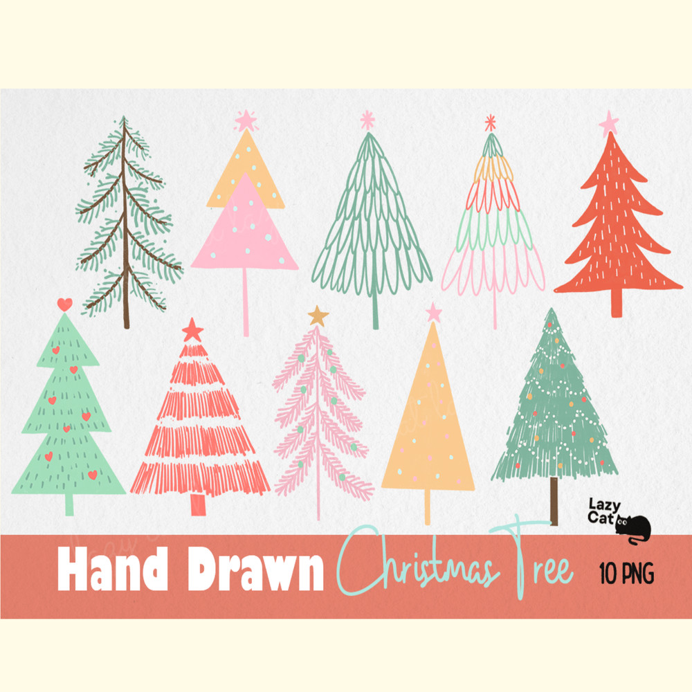 Hand Drawn Christmas Tree PNG Clipart.png
