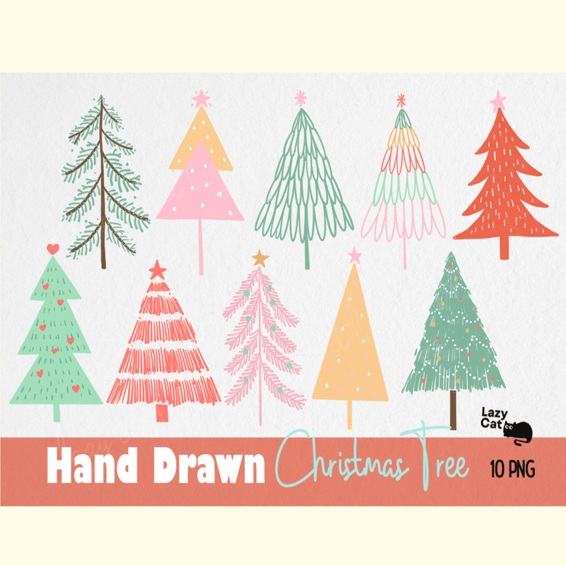 Hand Drawn Christmas Tree PNG Clipart.png