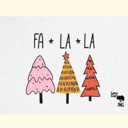 hand drawn christmas trees png fa la la