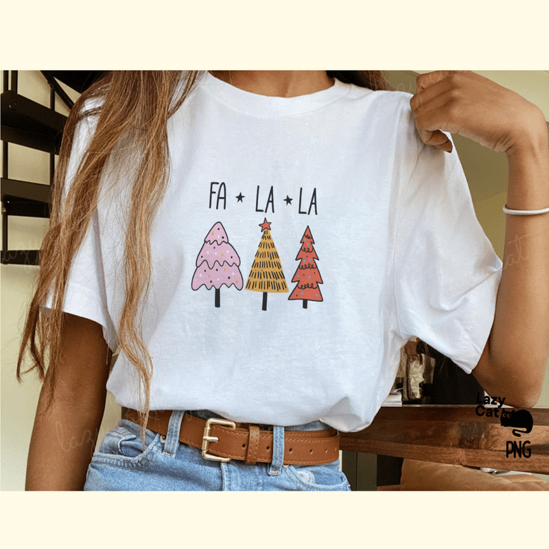 Hand Drawn Christmas Trees PNG Fa La La_ 1.png