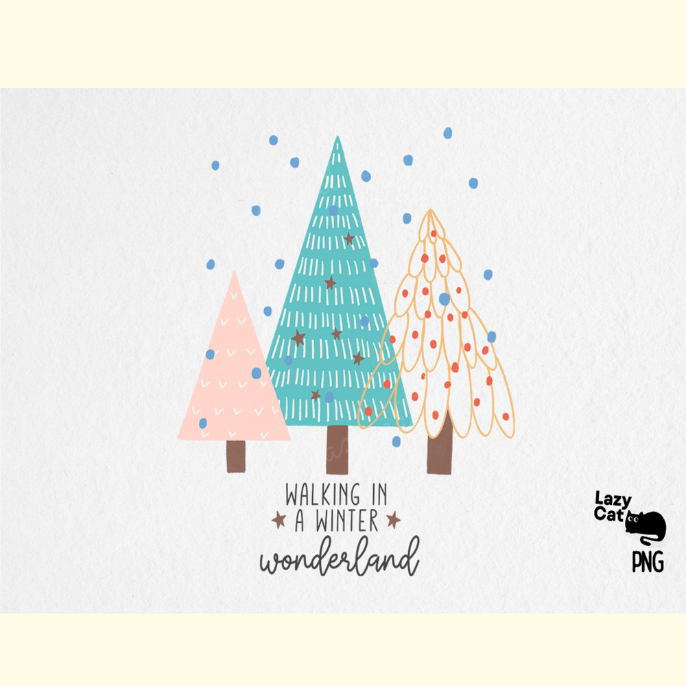 Hand Drawn Winter PNG Christmas Trees.png