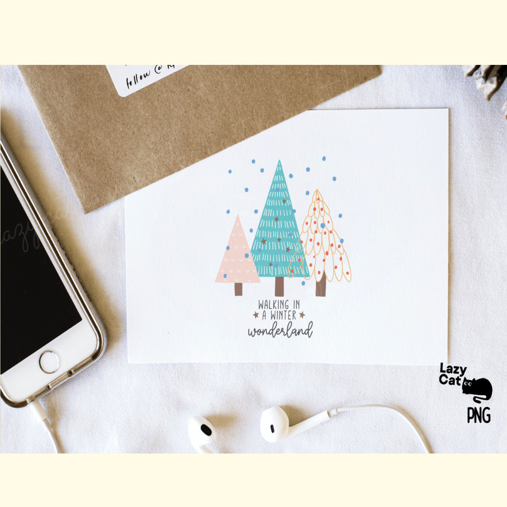 Hand Drawn Winter PNG Christmas Trees_ 5.png