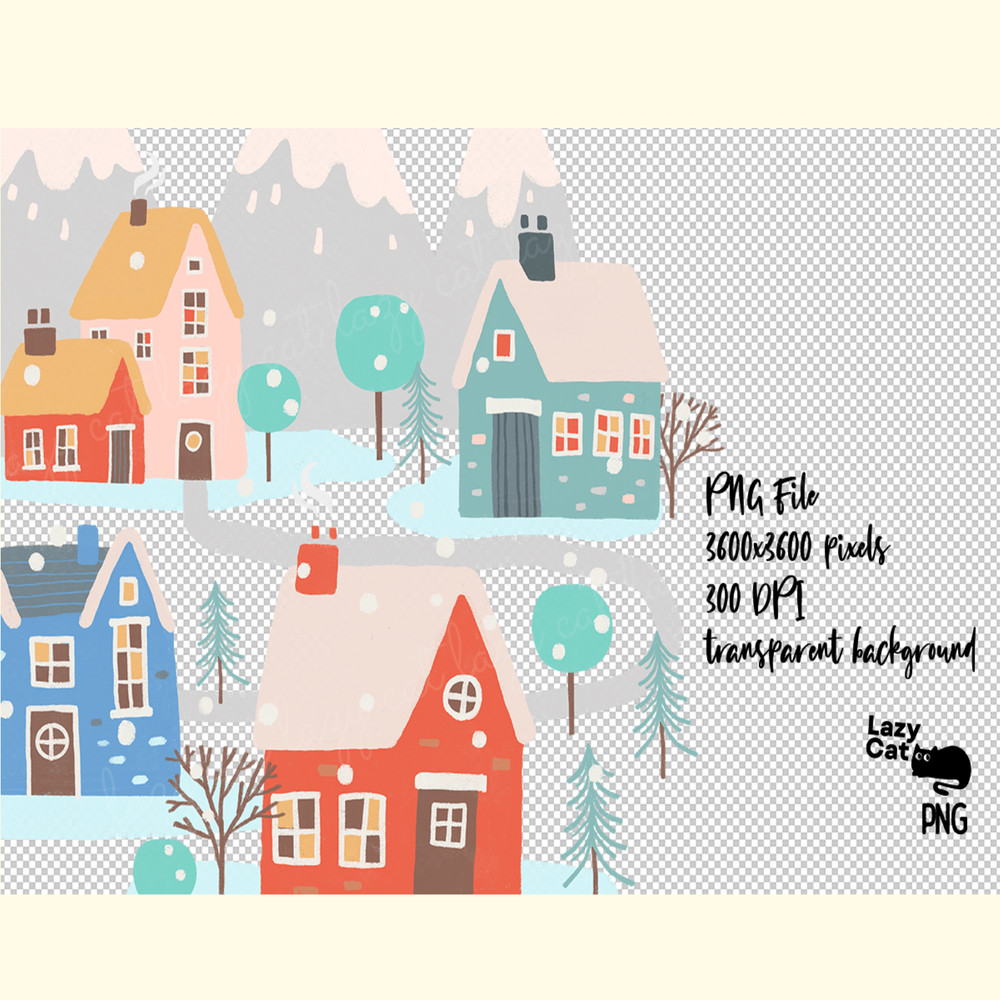 Hand Drawn Winter Town PNG_ 0.png