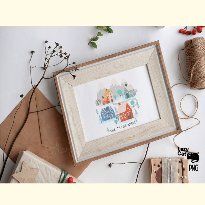 Hand Drawn Winter Town PNG_ 1.png