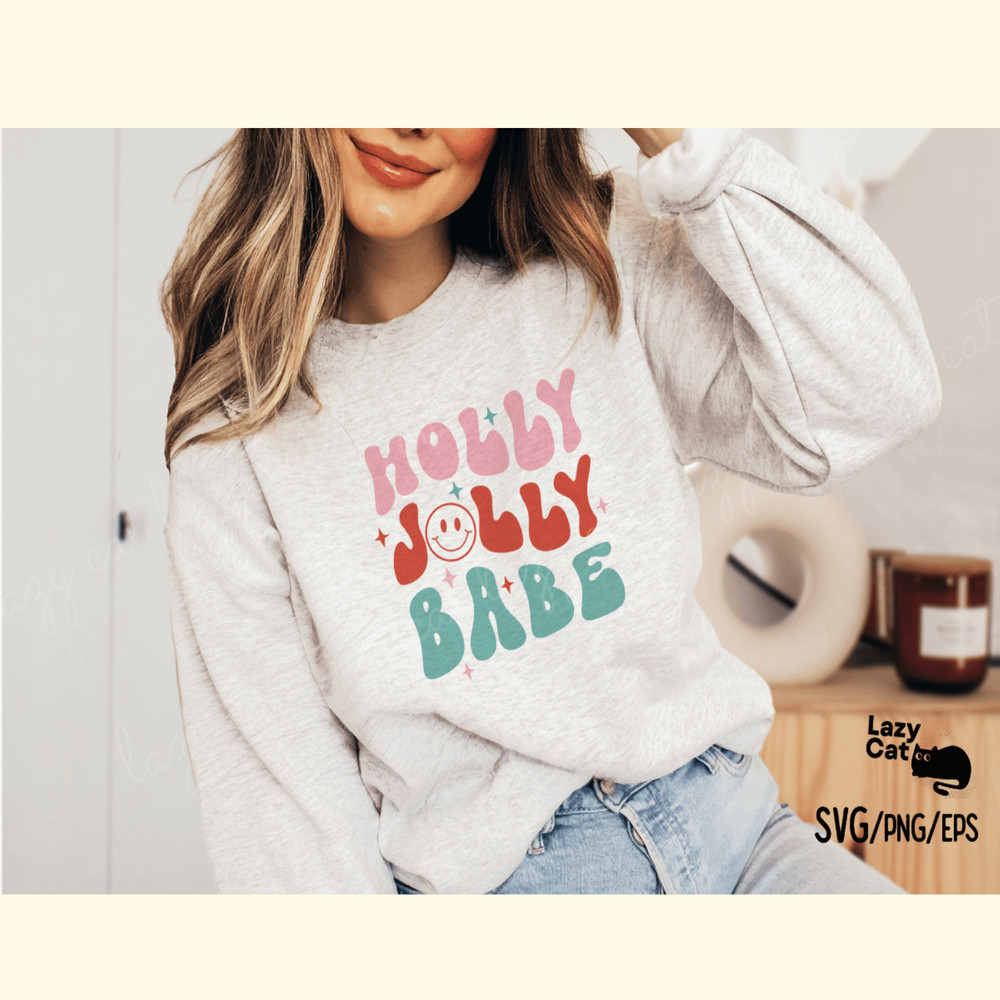 Holly Jolly Babe Christmas SVG Design_ 0.png