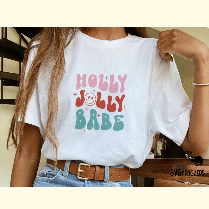 Holly Jolly Babe Christmas SVG Design_ 1.png