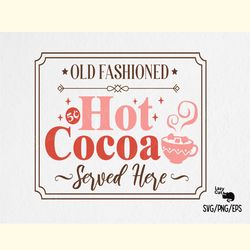 hot cocoa christmas sign svg