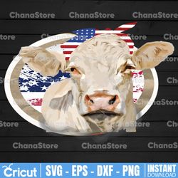 red, white & moo - 4th of july - hand drawn cow print | sublimation | printable | png | jpg